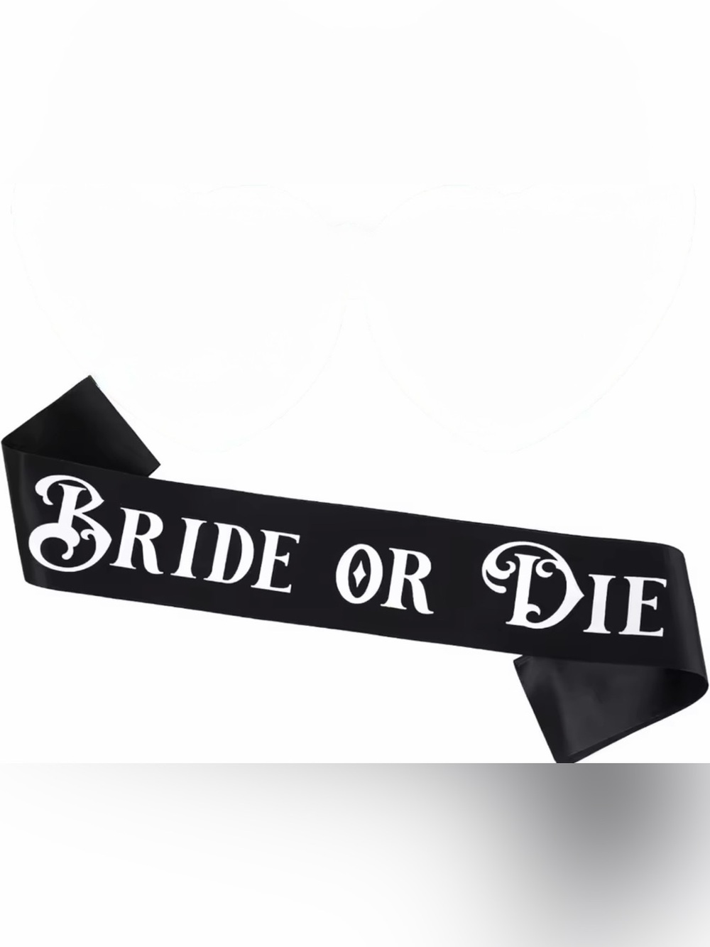 New Black "Bride or Die" Sash